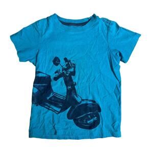 Tea Collection Boy Size M 6-7 Blue Moped Graphic T-Shirt